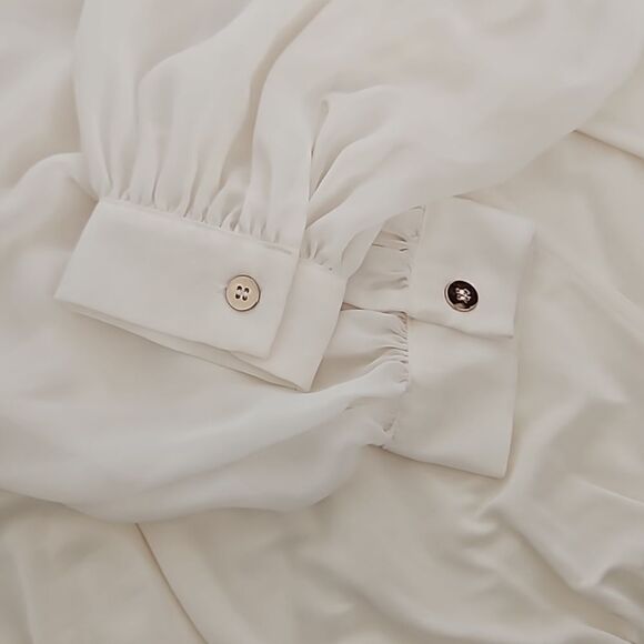 Marciano Women's Puff Sleeves With Elastic Waistband Size Small Off White - Picture 12 of 16